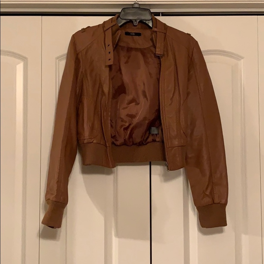 Papaya. Size small “leather” jacket.